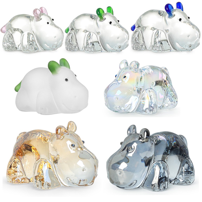 1PC Crystal Hippo Figurine Col - Paper Weight Crystal 评论和价格