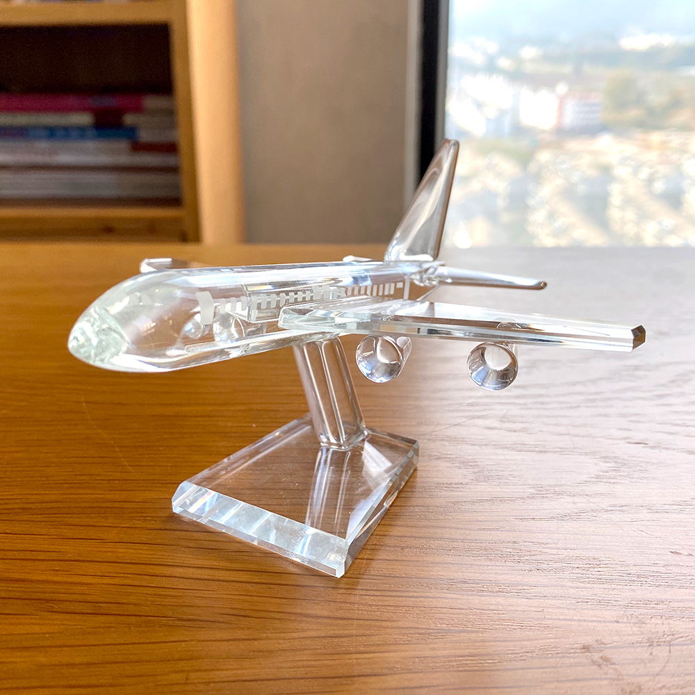 Clear Crystal Cute  Aircraft F - Paper Weight Crystal 评论和价格